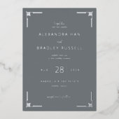 Elegante graue formelle Einladungen (Vorderseite)