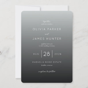 Elegante graue Gradient-Hochzeitseinladung Einladung