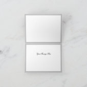 Elegante graue Hand Drawn Floral Wedding Dankeskarte (Innenseite)