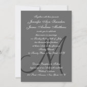 Elegante, graue Hochzeit Einladung (Rückseite)