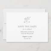 Elegante graue Hochzeit im Bouquet speichern Sie d Save The Date (Vorderseite)