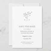 Elegante graue Hochzeit im Bouquet speichern Sie d Save The Date (Vorderseite)