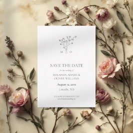 Elegante graue Hochzeit im Bouquet speichern Sie d Save The Date