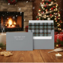 Elegante graue Hülle mit Tartan-Innenfutter