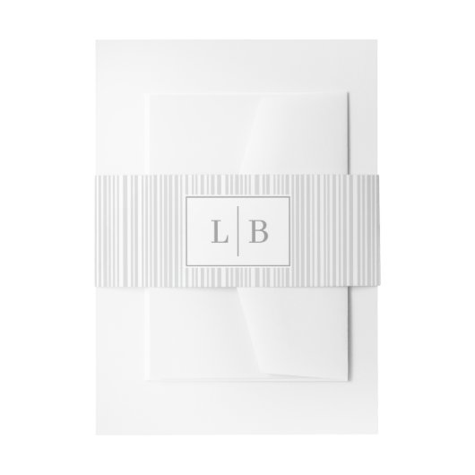 Elegante graue Initialen Einladungsbanderole (Vorderseite Beispiel)