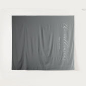 Elegante graue Kalligrafie Wandteppich (Vorderseite (Horizontal))