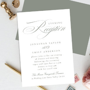 Elegante graue Kalligraphie Hochzeitsempfehlung Begleitkarte