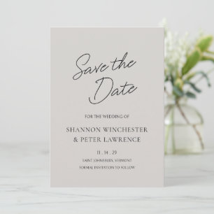 Elegante graue klassische Hochzeit Save The Date