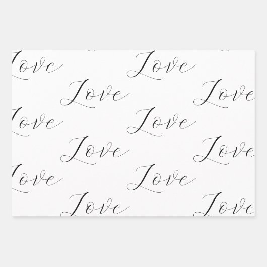 Elegante, graue Liebe Hochzeit Geschenkpapier Set (Vorderseite 2)