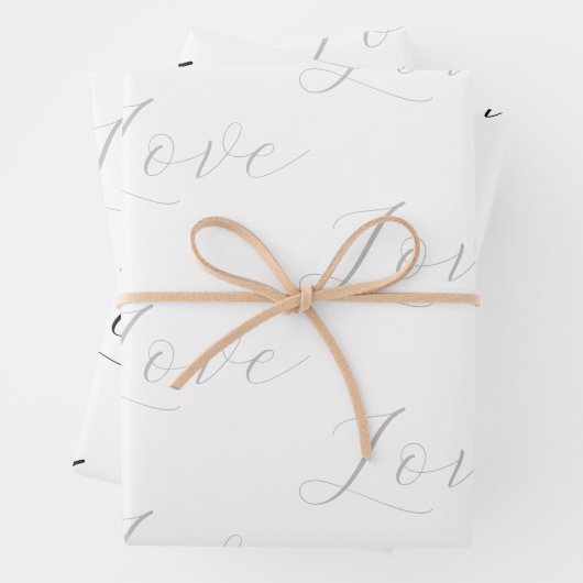 Elegante, graue Liebe Hochzeit Geschenkpapier Set (Beispiel)