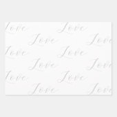 Elegante, graue Liebe Hochzeit Geschenkpapier Set (Vorderseite)