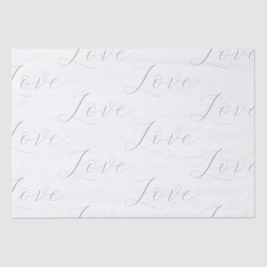 Elegante, graue Liebe Hochzeit Seidenpapier (Vorderseite)