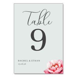 Elegante graue Lotus-Tischnummer Tischnummer