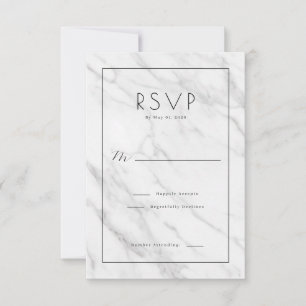 Elegante graue Marmor-RSVP RSVP Karte