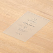 Elegante graue minimalistische Hochzeitseinladung Acryleinladungen (Ablage )