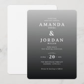 Elegante graue minimalistische Hochzeitseinladung Einladung (Vorne/Hinten)