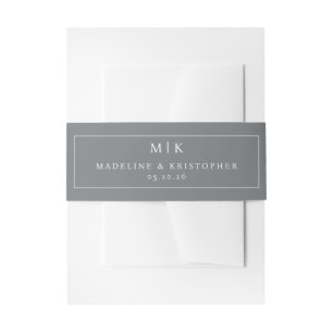 Elegante graue minimalistische Initialen Einladungsbanderole