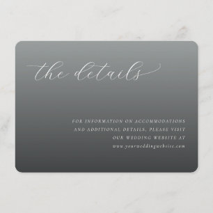 Elegante graue minimalistische Kalligrafie Begleitkarte