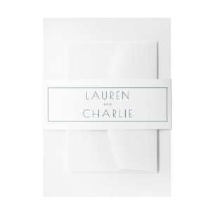 Elegante graue minimalistische Namen Einladungsbanderole