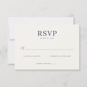 Elegante graue minimalistische RSVP Karte