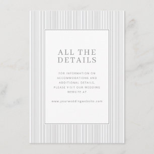 Elegante graue minimalistische Streifen Begleitkarte