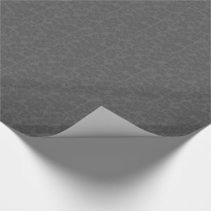 Elegante graue monochromatische Vintage Blütendamp Geschenkpapier