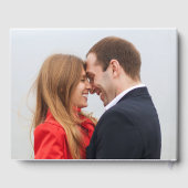 Elegante graue Monogramm-Namen Datum Foto Hochzeit Gästebuch (Rückseite)