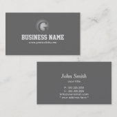 Elegante graue Monogramm-Visitenkarte Visitenkarte (Vorne/Hinten)