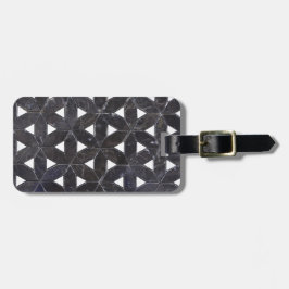 Elegante graue Mosaik Blume des Lebens Fliesenmust Gepäckanhänger