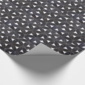 Elegante graue Mosaik Blume des Lebens Fliesenmust Geschenkpapier (Ecke)