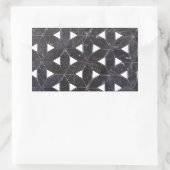 Elegante graue Mosaik Blume des Lebens Fliesenmust Rechteckiger Aufkleber (Tasche)