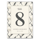 Elegante Graue Nummer Acht Tischnummer (Rückseite)