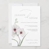 Elegante Graue Orchideen Einmalgeburten Hochzeit Einladung (Vorderseite)