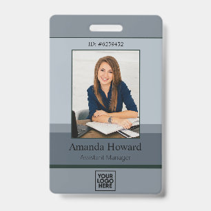 Elegante graue Palette Mitarbeiter Foto ID Company Ausweis