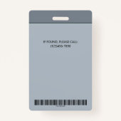 Elegante graue Palette Mitarbeiter Foto ID Company Ausweis (Rückseite)