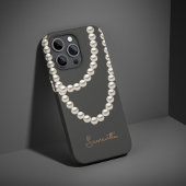 Elegante graue Perlenhalskette Case-Mate iPhone Hülle