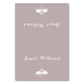 Elegante, graue Platzkarten mit Swans Tischnummer (Vorderseite)