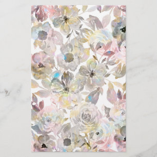 Elegante graue Rose Briefpapier