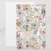 Elegante graue Rose Briefpapier (Vorne/Hinten)