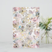 Elegante graue Rose Briefpapier (Stehend Vorderseite)