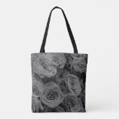 Elegante graue Rose, graue Blume Tasche (Rückseite)