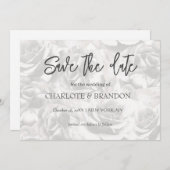 Elegante graue Rose Save the Date Personalisiert (Vorne/Hinten)