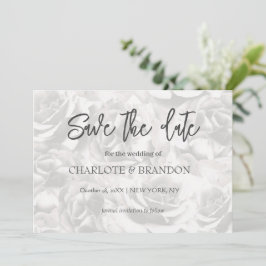 Elegante graue Rose Save the Date Personalisiert