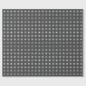 Elegante graue Schneeflocken gemustert Geschenkpapier (Flach)