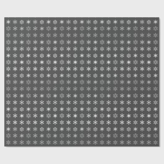 Elegante graue Schneeflocken gemustert Geschenkpapier (Flach)