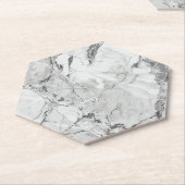Elegante graue "Slate Whisper Stream" Marmortextur Untersetzer (angewinkelt)