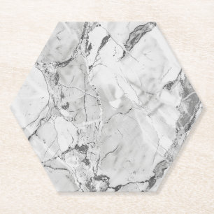 Elegante graue "Slate Whisper Stream" Marmortextur Untersetzer
