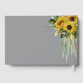 Elegante graue Sonnenblume Hochzeitspazierweg Gästebuch (Rückseite)