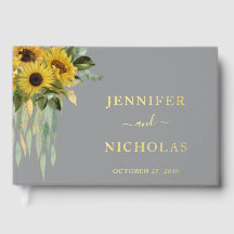 Elegante Graue Sonnenblumen-Hochzeit Goldfolie