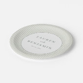 Elegante graue Streifen Pappteller (Schrägansicht)